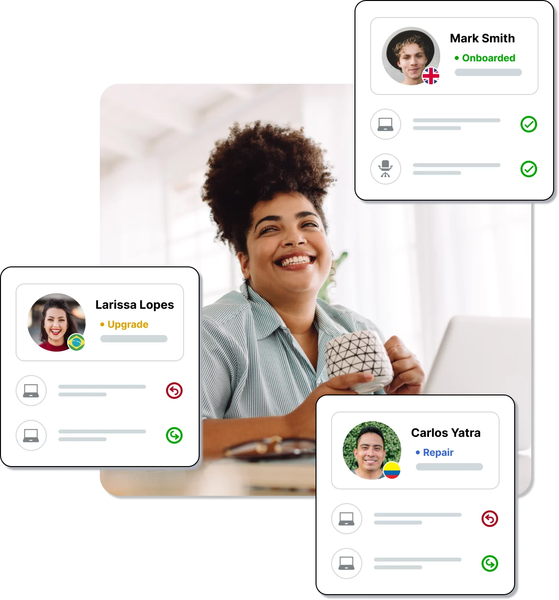 Firstbase self-service order portal used to equip employees globally.