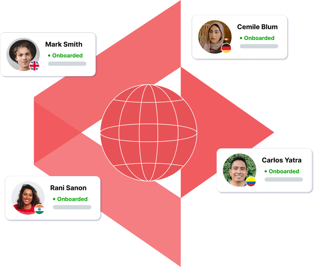 Employees in the U.K., Germany, India, and Colombia onboarded around a globe