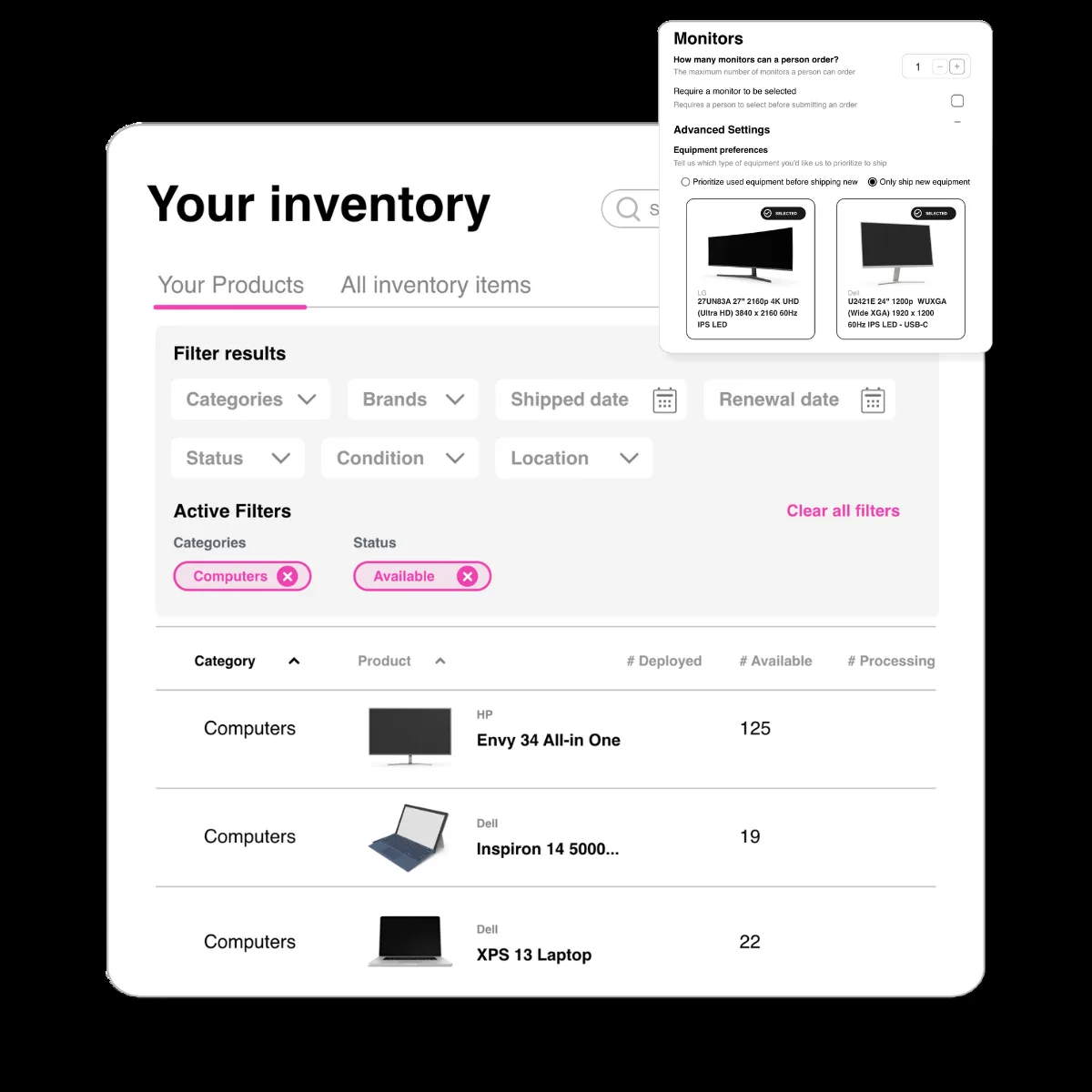 Firstbase inventory dashboard showing device visibility across regions